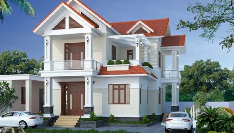 Biệt thự hiện đại 2 tầng mái Thái