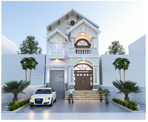 mẫu nhà phố 2 tầng